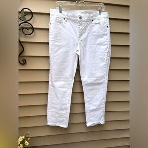 NY&Company Skinny White Ankle Jeans, Size 14